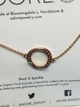 Load image into Gallery viewer, Adore Signature Organic Circle Asymmetrical Swarovski Crystal Bracelet Rose Gold
