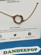 Load image into Gallery viewer, Adore Signature Organic Circle Asymmetrical Swarovski Crystal Bracelet Rose Gold
