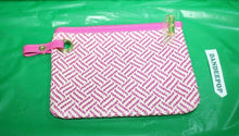 Load image into Gallery viewer, Women's Estee Lauder Pink Woven Pattern Cosmetic Bag Makeup Accessory

