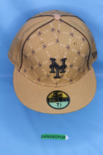 Load image into Gallery viewer, New York Mets NY 59Fifty Baseball Brown Tan Repeat Logo Hat 7.5 New Era Fitted

