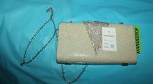 Load image into Gallery viewer, Vintage Gold Tone Sparkle Clutch Handbag With Rhinestone Gem Accent And Clasp
