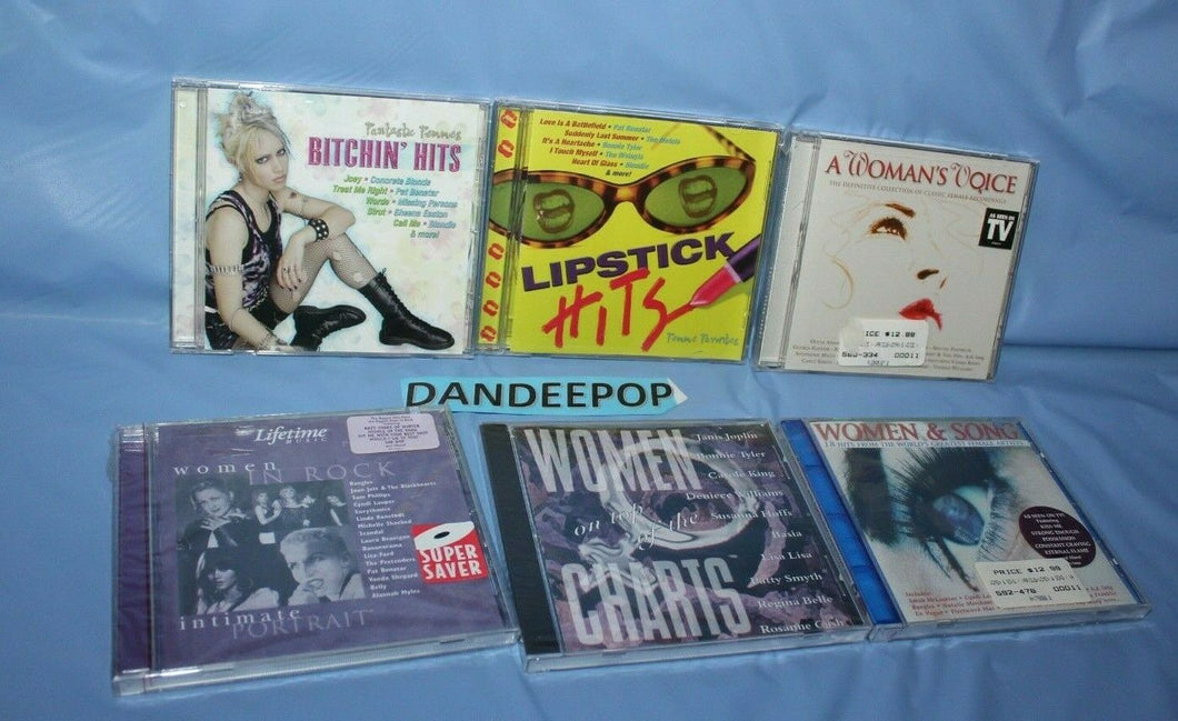 6 Assorted Women's hits, Top Of The Charts Hits Fantastic Femmes Music CD's