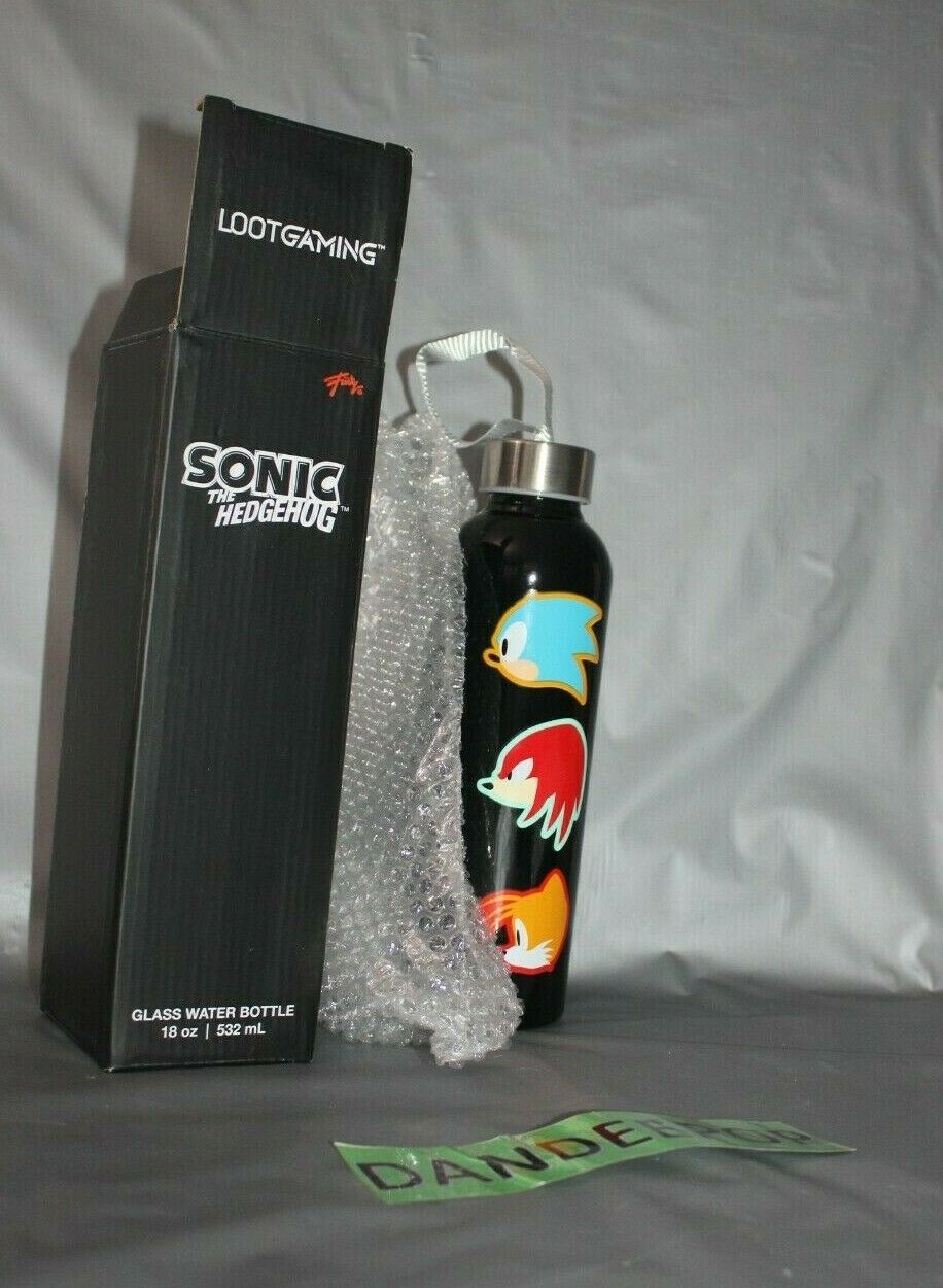 Loot Crate Loot Gaming Funko Sega Sonic The Hedgehog Glass 18oz Water Bottle