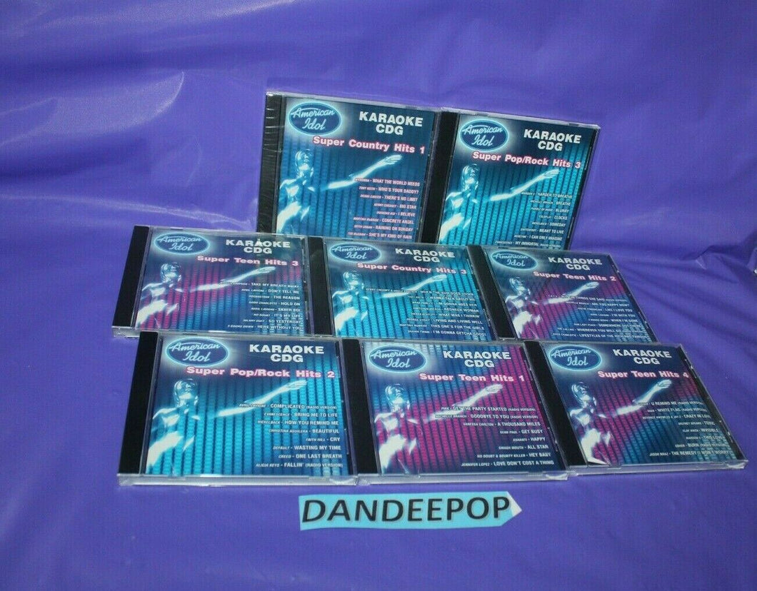 8 American Idol Karaoke Music Cd's Country Rock Pop Teen Hits