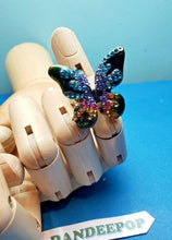 Load image into Gallery viewer, Butterfly Shape Multi Color Gemstone Ring Size 8
