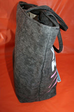 Load image into Gallery viewer, Hello Kitty Lined Zip Top Tote Bag Handbag  Black And Pink 17 x 13
