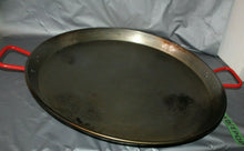 Load image into Gallery viewer, Large Metal Paella Cooking Pan With Red Handles 25"
