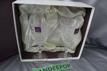 Load image into Gallery viewer, Pair Of Royal Doulton Webb Corbett Aches Crystal Stemware Wine Glasses In Box
