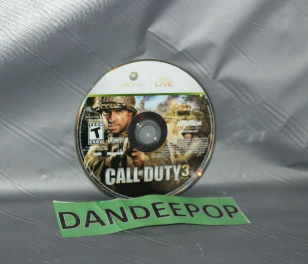 Microsoft XBox 360 Live Call Of Duty 3 Video Game