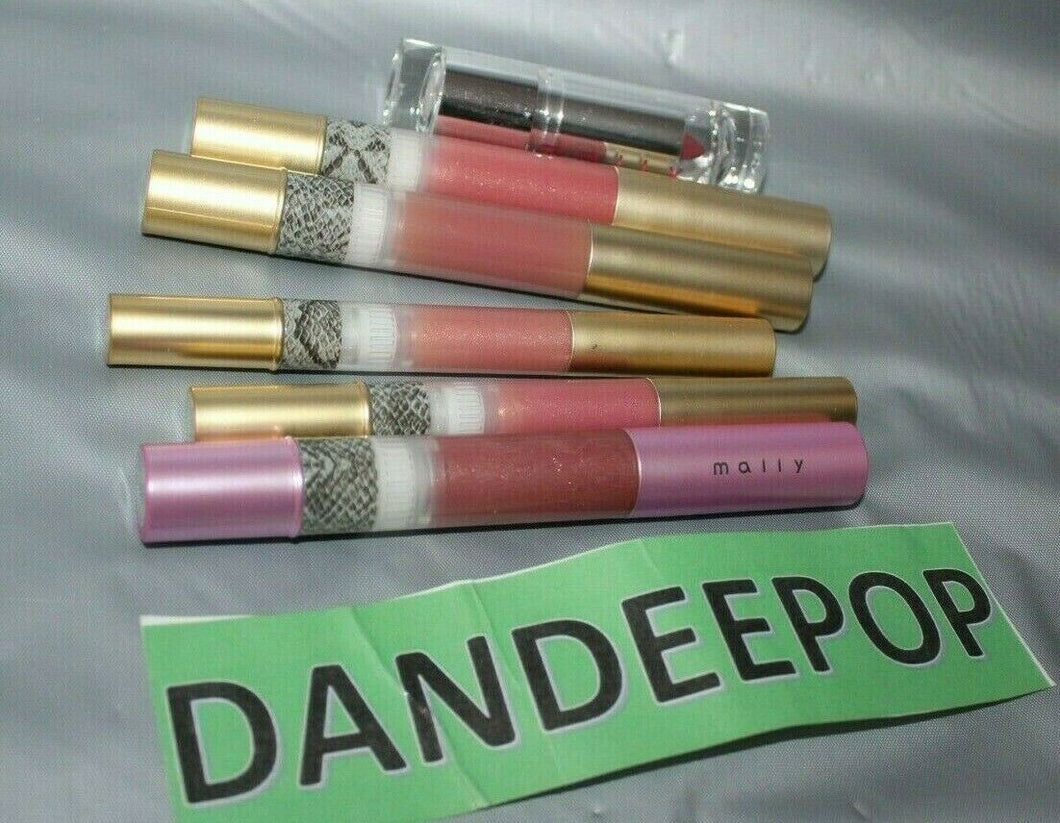 6 Mally Lipstick Lip Gloss Mauve Raspberry Rose Delish Pertois Pink Makeup