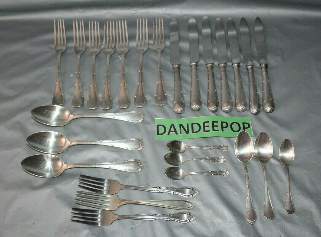 26 Piece Assorted Silverware Utensils Ambassador Rogers 806 Broggi Inox CGA