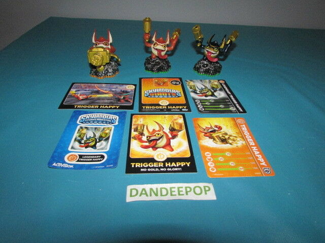 Skylanders Figures 3 of Trigger Happy Ser 1, 2, Legendary Activision video Game