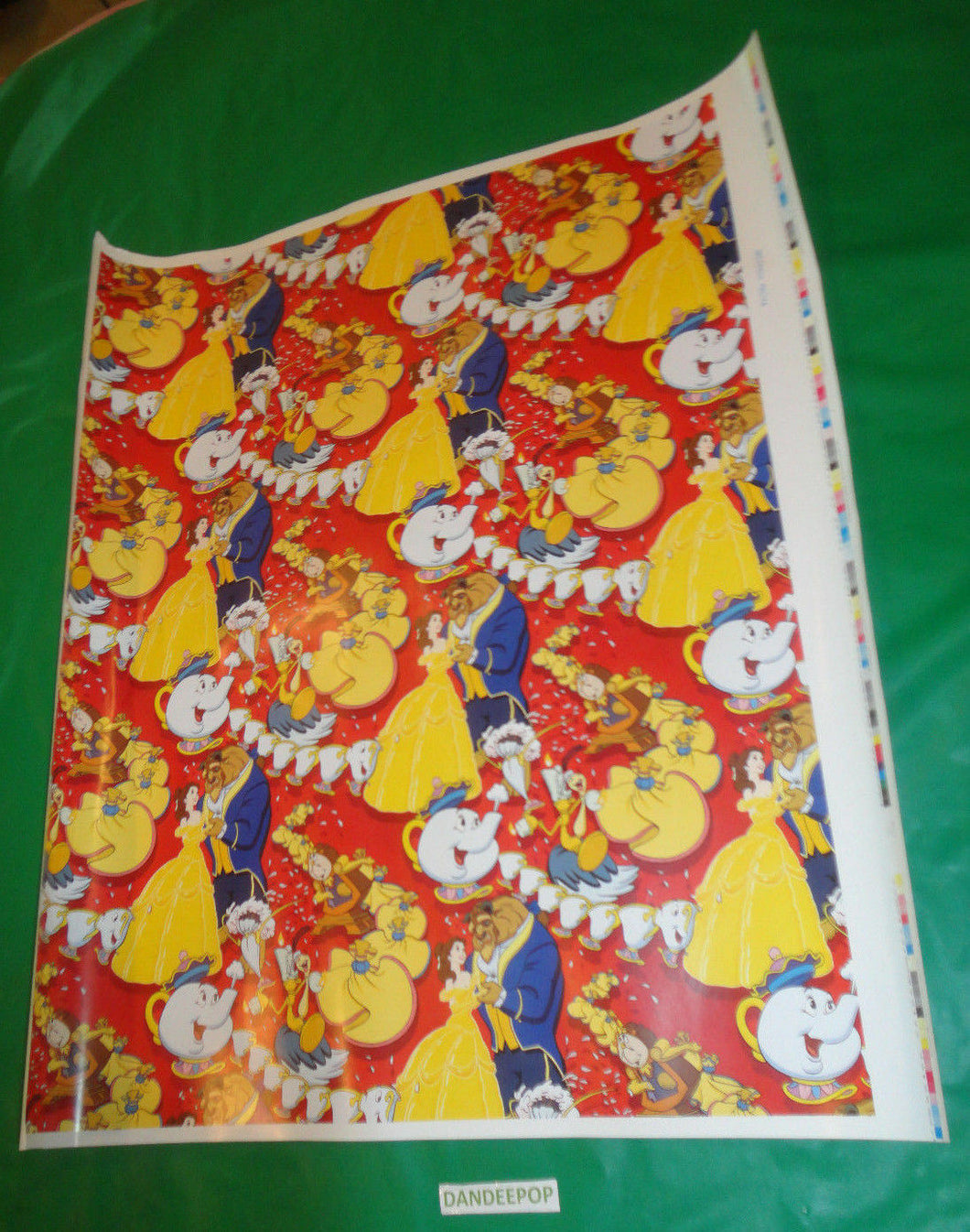 Walt Disney Beauty and The Beast 1981 Gift wrap 2nd Proof Verification Sheet