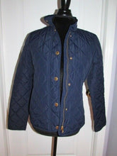 Load image into Gallery viewer, Women's Lauren By Ralph Lauren Blue Quilt Pattern Jacket Coat Small

