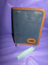 Load image into Gallery viewer, TWA Airline First Class Folio Calculator Pen Pencil In Blue &amp; Tan Logo Zip Case

