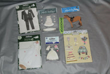Load image into Gallery viewer, Lot Of 6 Wedding Theme Scrapbook Card Making Adhesive Stickers Bride Groom Cake
