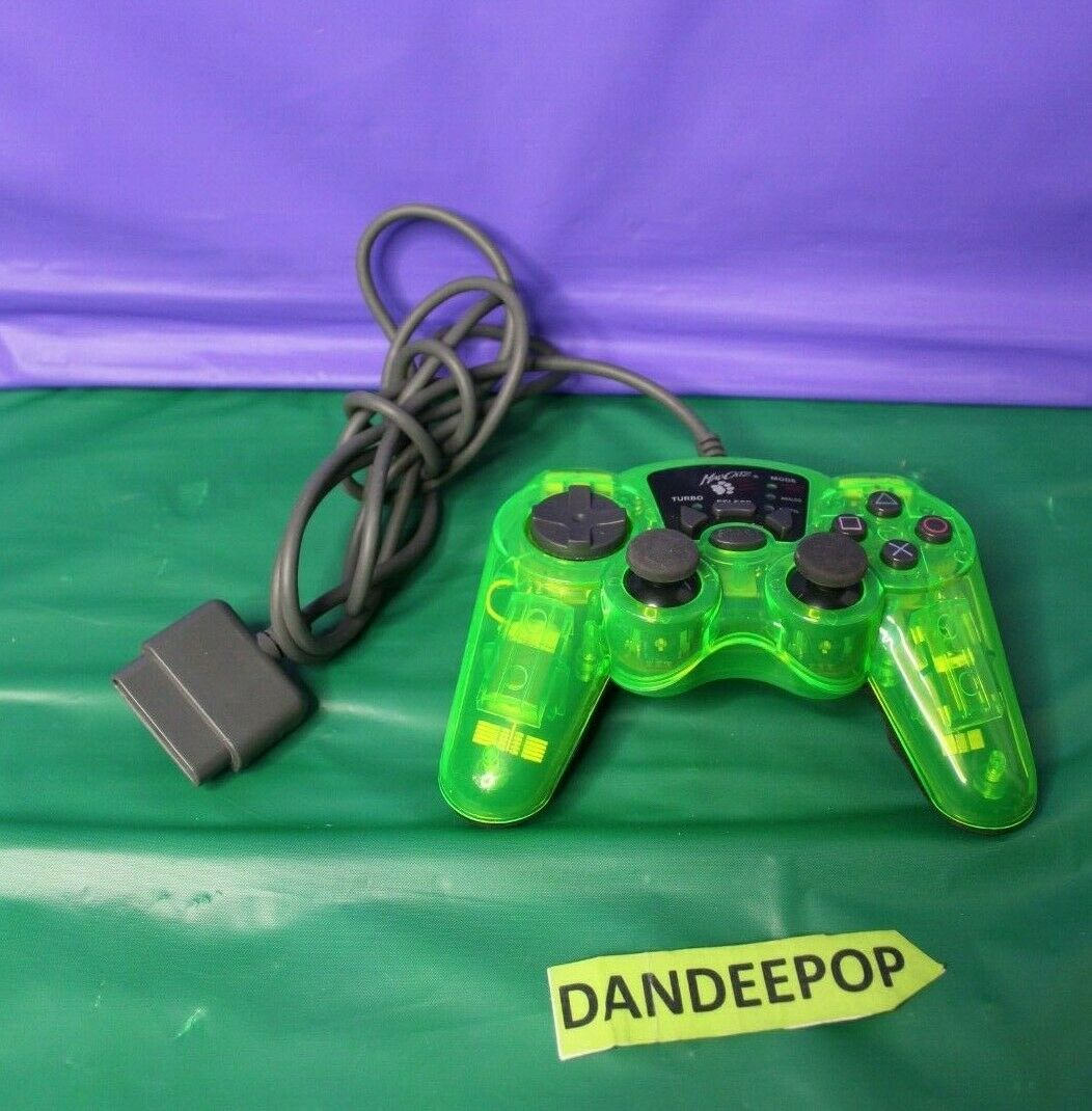 Playstation Video Game Controller Dual Force Turbo Mad Catz Translucent Green