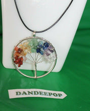 Load image into Gallery viewer, Tree Of Life Gemstone On Silver Metal Wire Necklace Pendant Jewelry
