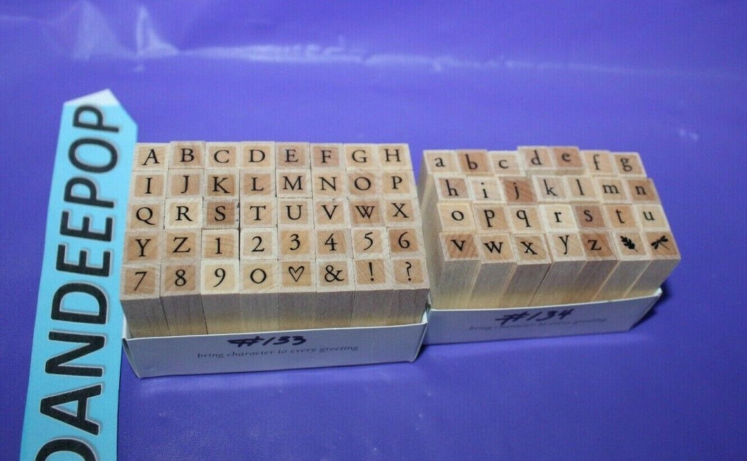 2 Sets Hero Arts Wood Alphabet Letters Numbers Rubber Stamp Crafts Scrapbooking