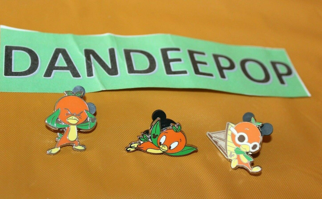 Disney Parks 3 Piece Orange Bird Pin Trading Hidden Mickey