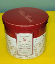 Load image into Gallery viewer, Bath &amp; Body Works White Barn Crushed Candy Cane Jar Essential Oil Candle 14.5
