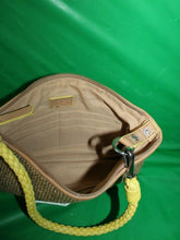 Load image into Gallery viewer, Loft Ann Taylor Mini Handbag Purse Gold Shimmer With Yellow Handle

