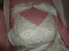 Load image into Gallery viewer, Dutch Satin Hand Beaded Professionally custom made Wedding Dress Sleeveless S/M
