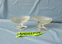 Load image into Gallery viewer, Pair Of Mini Saw Tooth Quilt Pattern Mini Pedestal Crystal Vases
