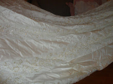 Load image into Gallery viewer, Dutch Satin Hand Beaded Professionally custom made Wedding Dress Sleeveless S/M
