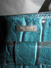 Load image into Gallery viewer, Kate Spade Blue Patent Leather Elena Knightsbridge Handbag Croc Finish W/ Bow
