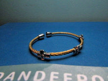 Load image into Gallery viewer, Silver &amp; Gold With CZ Crosses Magnetic Close Bracelet Jewelry
