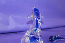Load image into Gallery viewer, Cristal d'Arques Lead Crystal Dolphin On Wave Animal Figurine Decor W/ Smaller
