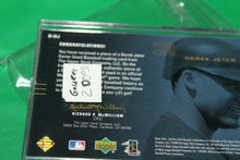 Load image into Gallery viewer, Upper Deck Derek Jeter #2 Game Used Ball Piece Card In Case Gold Rpl B-Dj 2000
