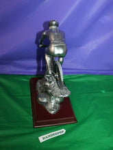Load image into Gallery viewer, River's Edge Products Cyclist Figure On Base 1131 Metal And Wood
