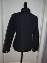 Load image into Gallery viewer, Women's Lauren By Ralph Lauren Blue Quilt Pattern Jacket Coat Small
