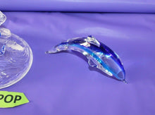 Load image into Gallery viewer, Cristal d'Arques Lead Crystal Dolphin On Wave Animal Figurine Decor W/ Smaller

