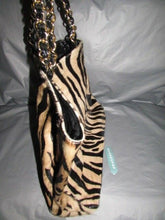 Load image into Gallery viewer, Terrida Made In Italy Hair On Hide Tan Zebra Animal Print Handbag Shoulder Bag
