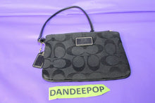 Load image into Gallery viewer, Coach C Logo Small Black Zip Top Wallet Wristlet Handbag Accessory
