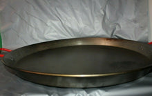 Load image into Gallery viewer, Large Metal Paella Cooking Pan With Red Handles 25"
