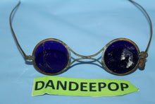 Load image into Gallery viewer, Vintage Old Blue Lens Welding Glasses Protective Eyewear  Steampunk Costume
