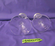 Load image into Gallery viewer, Pair Of Glass Elegant Skinny Stem Pedestal Graduated Taper Candle Holders

