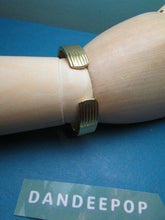 Load image into Gallery viewer, Da Vanci Cuff Hinged Bracelet Watch Quartz Japan Movement W/ Blue Gemstone

