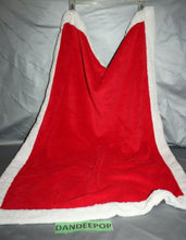 Load image into Gallery viewer, Geoffrey 2007 Baby Holiday Christmas Red With White Trim Blanket 28 x 38
