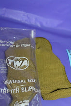 Load image into Gallery viewer, TWA Universal Size Stretch Slipper Green Airline Collectible
