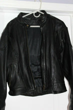 Load image into Gallery viewer, Women's Black Leather Motorcycle Jacket Moto With Butterfly Embroidery L
