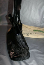 Load image into Gallery viewer, Burberry Designer Black Quilted Patent Leather Handbag With Dust Bag Italy
