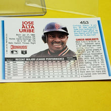 Load image into Gallery viewer, Jose Alta Uribe DonRuss 1991 Error Baseball Card 453 MLB Giants Shortstop
