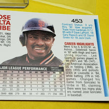 Load image into Gallery viewer, Jose Alta Uribe DonRuss 1991 Error Baseball Card 453 MLB Giants Shortstop
