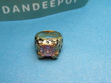Load image into Gallery viewer, CYJL Leopard Pattern Gold With Pink Square Gemstone Ring Size 7 Fashion Jewelry
