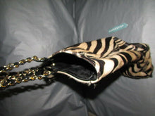 Load image into Gallery viewer, Terrida Made In Italy Hair On Hide Tan Zebra Animal Print Handbag Shoulder Bag
